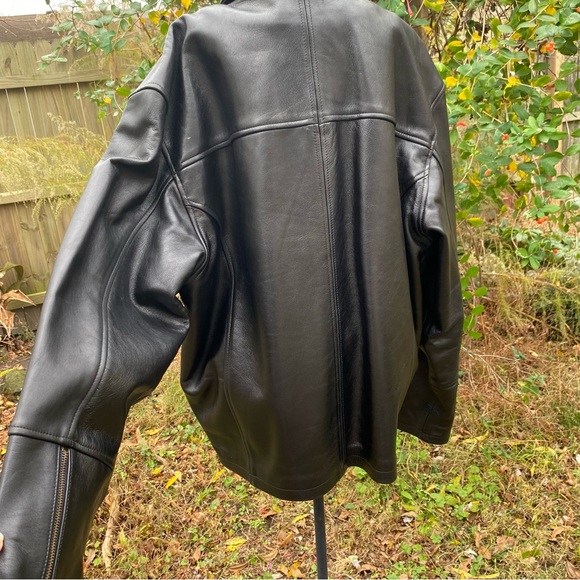 Sea Dream Black Genuine Leather Coat with Removable Thinsulate Liner - Picture 5 of 16